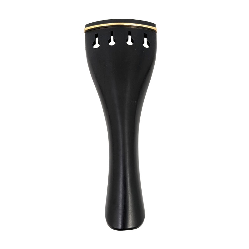 Ebony Violin tailpiece round golden fret